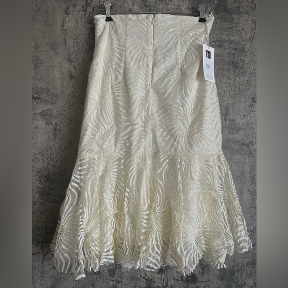 Unique beaded luxurious skirt extravagant skirt embroidered midi skirt dressy - Picture 11 of 12